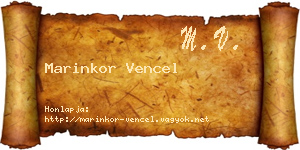 Marinkor Vencel névjegykártya